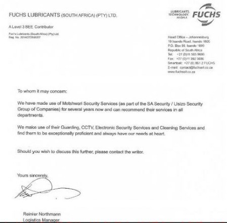 Usizo - Letters of Recommendation